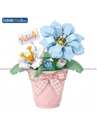 Đồ Chơi Lắp Ráp Mô Hình Chậu Hoa Gentian Flower Hãng Loz